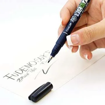 Tombow 82038 Fudenosuke Brush Pen, Soft and Hard Tip Fudenosuke Brush Pen for Calligraphy and Art Drawings