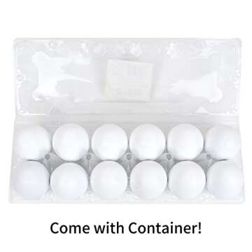 JOYIN 12 PCS Unpainted White Wooden Fake Easter Eggs for Egg Hunt, Paintable Eggs, Easter Crafts for...