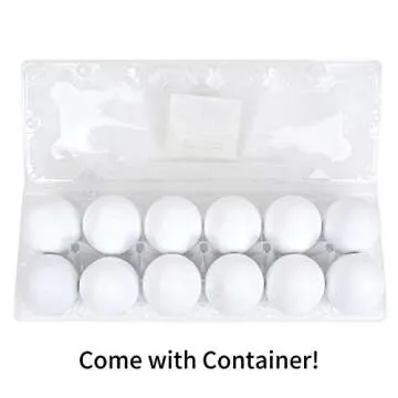 JOYIN 12 PCS Unpainted White Wooden Fake Easter Eggs for Egg Hunt, Paintable Eggs, Easter Crafts for...