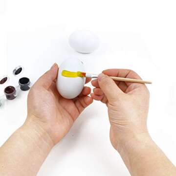 JOYIN 12 PCS Unpainted White Wooden Fake Easter Eggs for Egg Hunt, Paintable Eggs, Easter Crafts for Kids Party Favor, Children DIY Game, Kitchen Craft Adornment