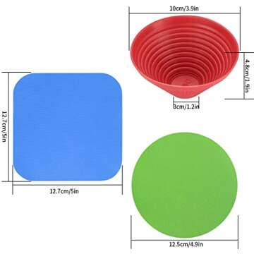 3 Pcs Rubber Jar Opener Gripper Pads, Multi Purpose Jar Bottle Can Lids Gripper Openers Reusable, for Seniors Weak Hands, Most Bottles, Used as Kitchen Coasters