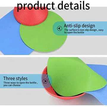 3 Pcs Rubber Jar Opener Gripper Pads, Multi Purpose Jar Bottle Can Lids Gripper Openers Reusable, for Seniors Weak Hands, Most Bottles, Used as Kitchen Coasters