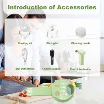 AXEDAES 4 in 1 Portable Electric Vegetable Cutter Set