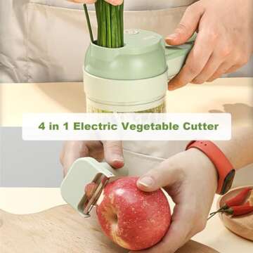 AXEDAES 4 in 1 Portable Electric Vegetable Cutter Set