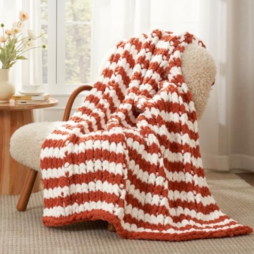 Amélie Home Chunky Knit Blanket - Cozy Chenille Throw