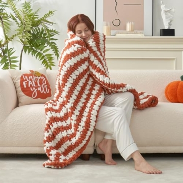 Amélie Home Chunky Knit Blanket - Cozy Chenille Throw