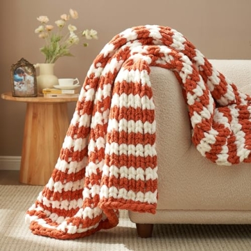 Amélie Home Chunky Knit Blanket - Cozy Chenille Throw