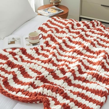 Amélie Home Chunky Knit Blanket - Cozy Chenille Throw