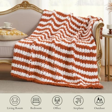 Amélie Home Chunky Knit Blanket - Cozy Chenille Throw