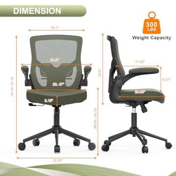 CYKOV Office Chair, High Back Desk Chair Adjustable Height and Ergonomic Design Home Office Computer...