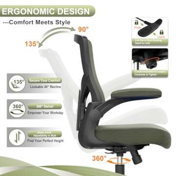 CYKOV High-Back Ergonomic Office Chair - Adjustable Comfort
