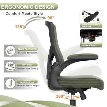 CYKOV High-Back Ergonomic Office Chair - Adjustable Comfort