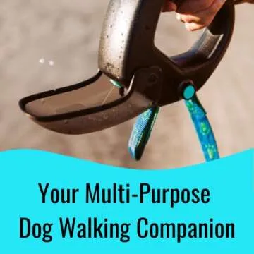 Spleash Dog Water Bottle With Flip-Open Cup & Squirt Feature Without Leash - Portable Pet Water Dispenser Grip Handle Attaches To Your Leash Clutter-Free Hikes Runs Walks Travel - Holds 12 Fl Oz Water