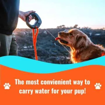 Spleash Dog Water Bottle With Flip-Open Cup & Squirt Feature Without Leash - Portable Pet Water Dispenser Grip Handle Attaches To Your Leash Clutter-Free Hikes Runs Walks Travel - Holds 12 Fl Oz Water