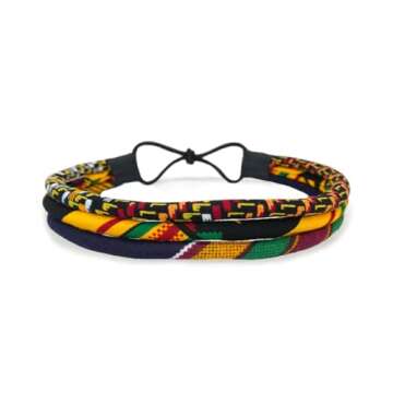 Vibrant African Kente Headband for Natural Hair Style