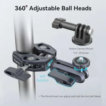 Reliable SMALLRIG Camera Clamp for GoPro & DSLR Mounting