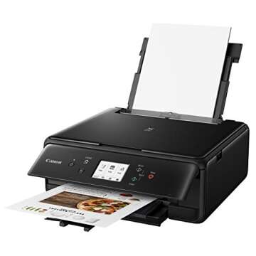 Canon PIXMA TS6220 Wireless All In One Photo Printer with Copier, Scanner and Mobile Printing, Black, Works with Alexa