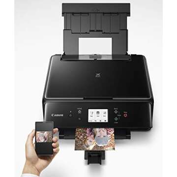 Canon PIXMA TS6220 Wireless All In One Photo Printer with Copier, Scanner and Mobile Printing, Black, Works with Alexa