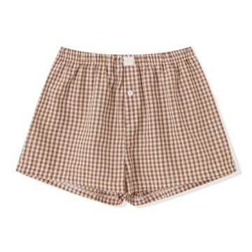 Stylish Women Y2k Pajamas Shorts - Cute Plaid Boxers for Summer