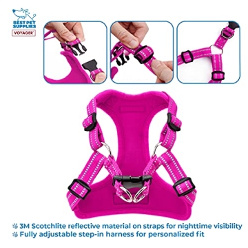 Voyager Adjustable No-Pull Dog Harness with Reflective Stripes