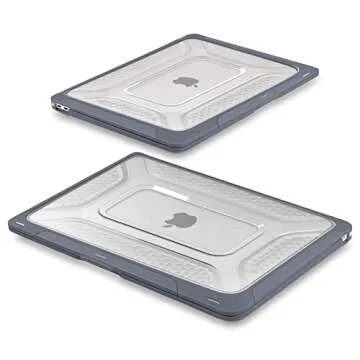 Batianda Protective Case for Previous MacBook Pro 16 inch 2019 Release A2141 Model with Touch Bar,Heavy Duty Honeycomb Hard Shell with Slim TPU Bumper and Fold Kickstand & Keyboard Cover, Gray