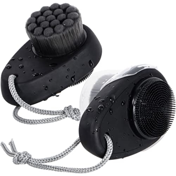 Beomeen Facial Cleansing Brush 2 Pack, 2 in 1 Silicone Face Scrubber for Men Exfoliating Pore Deep C...