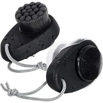 Beomeen Facial Cleansing Brush 2 Pack, 2 in 1 Silicone Face Scrubber for Men Exfoliating Pore Deep C...