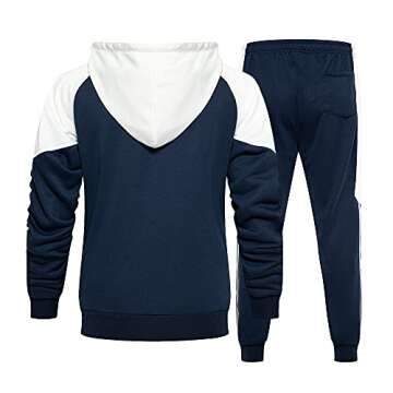 MANTORS Men's Activewear Full Zip Warm Tracksuit Sports Set Casual Sweat Suit TZ95 Blue L