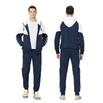 MANTORS Men's Activewear Full Zip Warm Tracksuit Sports Set Casual Sweat Suit TZ95 Blue L