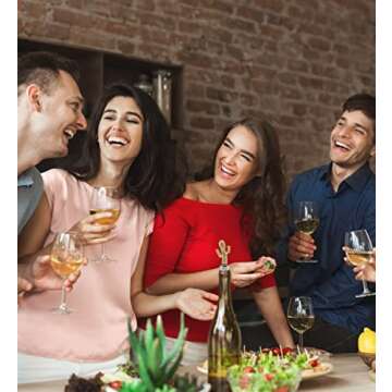 Cheers Gold Metal Cactus Wine Stopper - Elegant Succulent Wine Bottle Stopper, Cute Cactus Champagne Stopper, Airtight Leak Proof Decorative Wine Bottle Stopper, Gold Cactus Bottle Stopper Gift