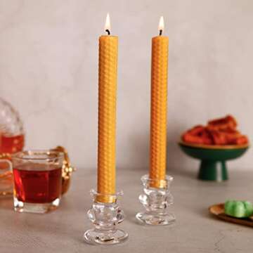 Olorvela Natural Beeswax Taper Candles for Elegant Decor