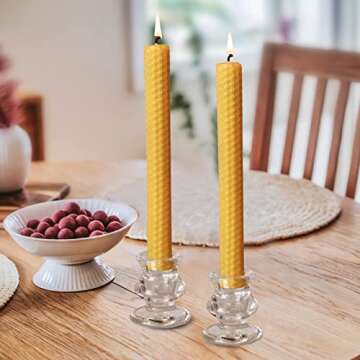 Olorvela Natural Beeswax Taper Candles for Elegant Decor