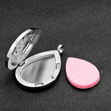 JewelryJo Tree of Life Tear Drop Water Drop Aromatherapy Essential Oil Diffuser Necklace Locket Perfume Pendant