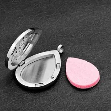 JewelryJo Tree of Life Tear Drop Water Drop Aromatherapy Essential Oil Diffuser Necklace Locket Perfume Pendant