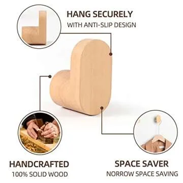 Stylish LIVESO Wood Wall Hooks for Home Organization