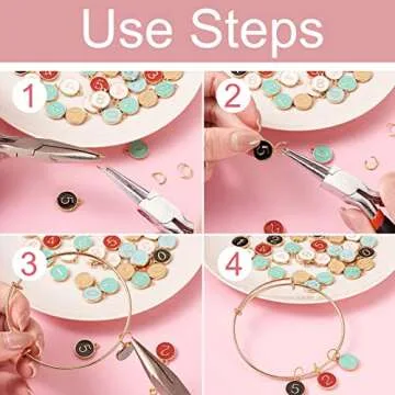 FASHEWELRY 70Pcs Alloy Enamel Number Charms 7 Colors Flat Round 0-9 Number Pendants for DIY Jewelry Making