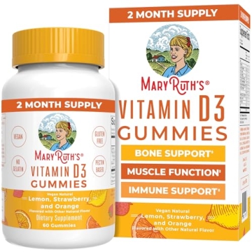 MaryRuth Organics Vegan D3 Gummies - Immune & Bone Health Support