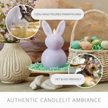 Luminara Easter Bunny Candle - Gentle Lavender Flameless Decor