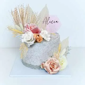 22 PCS Boho Cake Topper Flowers for Celebrations