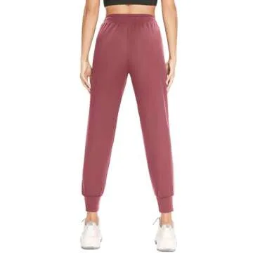 FULLSOFT 3 Pack Sweatpants for Women-Womens Joggers with Pockets Athletic Leggings for Workout Yoga Running(Black,Dark Grey,Pink,Medium)