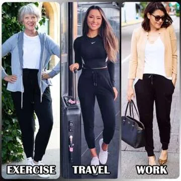 FULLSOFT 3 Pack Sweatpants for Women-Womens Joggers with Pockets Athletic Leggings for Workout Yoga Running(Black,Dark Grey,Pink,Medium)