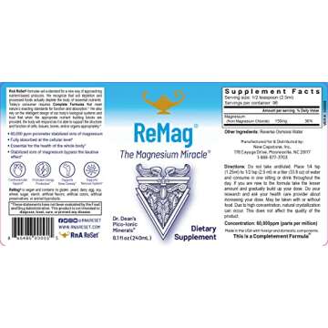 RnA ReSet - ReMag High Absorption Magnesium Liquid for Optimal Health, 8.1 Fl Oz (1-Pack)