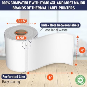 Premium Thermal Shipping Labels for Dymo 4XL