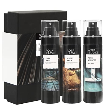 AQUA BLANCE Deodorizing Body Spray for Men - Refreshing Fragrance Mist Pack