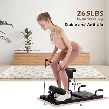 Sissy Squat Machine,SPORFIT Deep Squat Machine,Adjustable Leg Strength Training Machines,Multi-Funct...