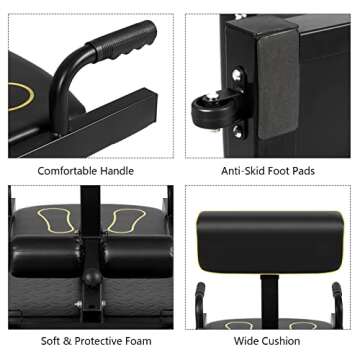 Sissy Squat Machine,SPORFIT Deep Squat Machine,Adjustable Leg Strength Training Machines,Multi-Function Equipment for Sit-up&Push-up&Plank Workout for Home Gym