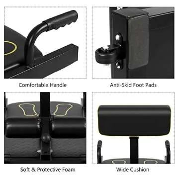 Sissy Squat Machine,SPORFIT Deep Squat Machine,Adjustable Leg Strength Training Machines,Multi-Function Equipment for Sit-up&Push-up&Plank Workout for Home Gym