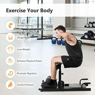 Sissy Squat Machine,SPORFIT Deep Squat Machine,Adjustable Leg Strength Training Machines,Multi-Function Equipment for Sit-up&Push-up&Plank Workout for Home Gym