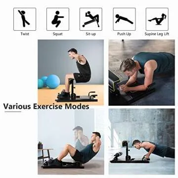 Sissy Squat Machine,SPORFIT Deep Squat Machine,Adjustable Leg Strength Training Machines,Multi-Function Equipment for Sit-up&Push-up&Plank Workout for Home Gym