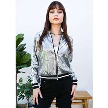 Stunning Anna-Kaci Sequin Bomber Jacket for Every Occasion